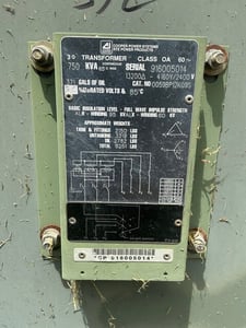750 KVA 13200 Delta Primary, 4160Y/2400 Secondary, 3 phase, Padmount Transformer