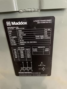 1500 KVA 7200 Delta Primary, 480Y/277 Secondary, 3 phase, Padmount Transformer, Ready To Ship