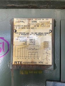 1500 KVA 12470Y/7200 Primary, 480Y/277 Secondary, 3 phase, Padmount Transformer