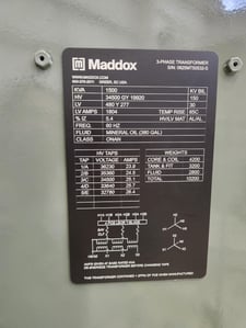 1500 KVA 34500GY/19920 Primary, 480Y/277 Secondary, 3 phase, Padmount Transformer, Ready To Ship