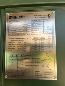 750 KVA 13200 Delta Primary, 480Y/277 Secondary, Pad, new, immediate shipment available (2 available)