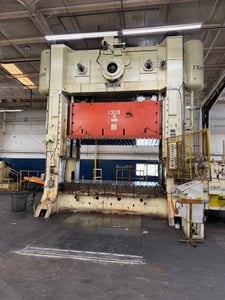 1000 Ton, Verson #S4-1000-144-84T, Straight Side Mechanical Stamping Press, 144" x 84" Bed & Ram Size, 20"