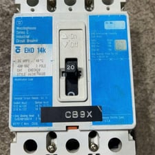 Eaton/westinghouse Westinghouse, EHD3020, 20 A, 3-Pole, 480 Volts, Circuit Breaker - EHD 14k Series
