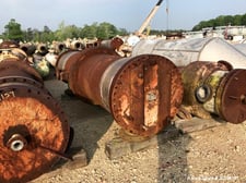 1130 sq.ft., 300 psi shell, FV tubes, J. Oat & Sons, Vertical Shell & Tube Heat Exchanger, Carbon Steel