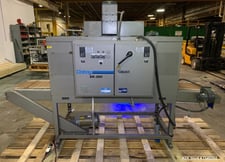 Shanklin #T-72, Dual Chamber Heat Tunnel, 22" x 12" x 84" tunnel, variable speed teflon, 25-140 FPM, 208 V.