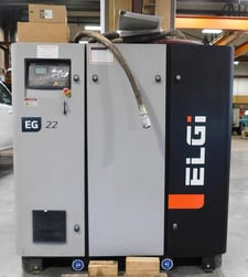 22 cfm, 125 psi, Elgi #EG-22-125, rotary screw air compressor, 30 HP, Neuron III, 2018