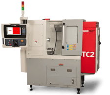 Trak #TC2, turning center, 12" swing, 8" chuck, 2" bar, 8" dia., 11" lgth, RLX Control, 8 turret