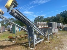 6" diameter x 13' long, Inclined Steel Screw Conveyor