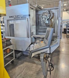 DMG, Mori Deckel Maho #DMU-80P-duoBLOCK, 5-Axis UMC, probe, 580 psi, thru spindle coolant, chip conveyor