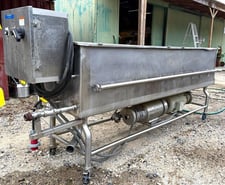 200 gallon Clean Out Of Place (COP) tank, 304 Stainless Steel, 8' L x 22" W x 22" D, 2 centrifugal pump