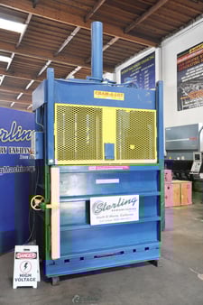 60" width x 30" D x 48" H Nicholas #VB-60-B, hydraulic vertical baler, 24" feed open, 50 cu.ft., 9 GPM