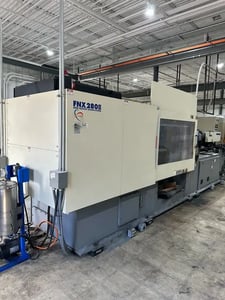 309 Ton, 18.6 oz., Nissei #FNX280III-71A, hybrid horizontal injection molding machine, 26" x 26" tie bar
