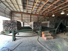 6-Strand Green Chain w/Incoming Deck, Hoist & Carts, 120' L Chain Deck, 10' width x 19' L 3-Strand Infeed