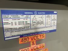 27 KVA 575 Primary, 460 Secondary, General Electric #9T23B4002G26, Dry Type Transformer, Nema Class AA, 3