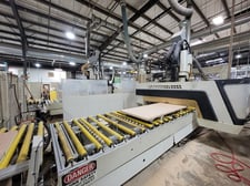 SCM #Routech, 5-Axis Work Cell, 48" x 120" max Workpiece Size, 126" L x 51" width x 2.4" thick Panel Size