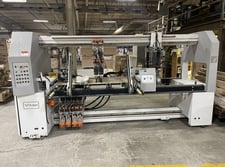 Vitap #Sigma B2, Through-Feed Top & Bottom Boring Machine, 32 mm Centers, 70 mm Drill depth, 112" Table, 700