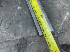 126.5" L, Press Brake Die, 2" width x 1.75" H Die Size, 1.125" Die Opening, 0.5" Tang