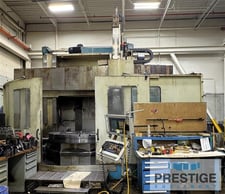 86" Olympia #V80, CNC vertical boring mill, 98.42" swing, 72.8" height under rail, GE Fanuc 18i-T, 2001