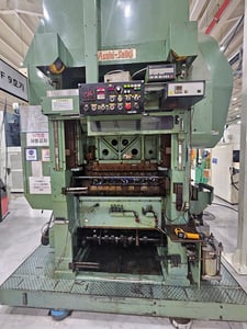 45 Ton, Asahi Seiki #STP-45, transfer press, 2.56" stroke, 13.78" Shut Height, 12 station die set, 3" pitch