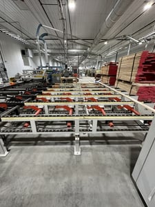 Weinig #Valu-Rip, Gang Rip Saw Infeed Conveyor w/Tisfoon Scanning System, 7-Chain Chain Deck, (5) Board