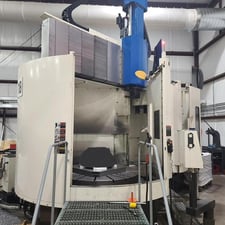 78.7" Toshiba #TUE-150S, CNC vertical boring mill, 18 ATC, 4-jaw chuck, 35.43" ram stroke, 57.08" table