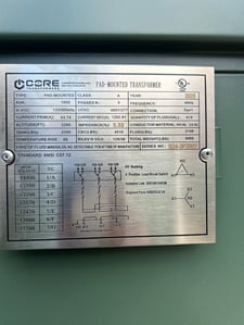 1000 KVA 13200 Delta Primary, 480Y/277 Secondary, PAD, new, immediate shipment available, (2 available)