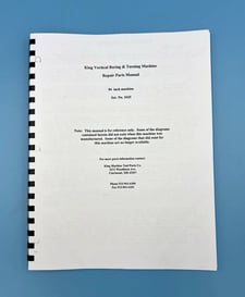 King #84, Vertical Boring Machine Parts Manual