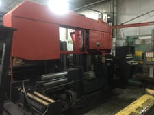 27.5" x 33.5" Amada #HA700, dual column automatic band saw, 2.12" x 314.96" blade, 590-2952 SPM, 1988