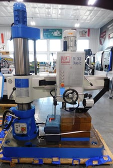 2' -8" Knuth #R-32-Basic, radial drill arm, coolant, Halogen light, motorized arm height adjustment