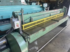 16 gauge x 10' Wysong #1016, Power Squaring Shear, w/Manual Bar & Mechanical Sheet Holddown, 45 SPM