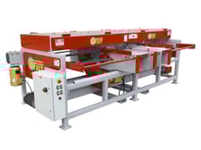 Go Fast #2NX, Double-Head Notching Machine, Chain Fed, 12" diameter x 9" width Cutter Heads, 8" width x 36"