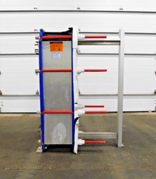974 sq.ft. Alfa Laval #TL10-BFG, Plate Heat Exchanger, 150 Psi @ 195 F, 4" in/outlets, 304 Stainless Steel