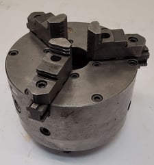 8" BTC, self-centering manual lathe chuck, 3-jaw, 2-1/4" hole, D1-6 mount