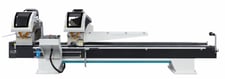 Atech #Zigma-02-SA, Semi-Automatic Double Head Miter Saw, 16-1/2" diameter blades, 3000 RPM, 2x 3HP, 460 V.
