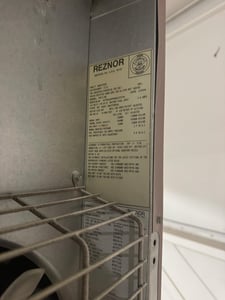 Reznor #FEED-200, unit heater, 200000 BTU NG industrial ceiling hung