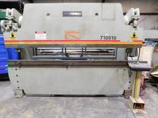 100 ton, Accurpress #710010, press brake, 10' overall, cnc Back Gauge, ETS200 cnc 2-axis Control, 1997