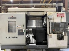 Okuma #250-W, CNC Lathe, 12k RPM, 15 HP, 12 tool, 8" chuck, 20.8" swing, 8 axis, 46" centers, OSP-E100L cnc