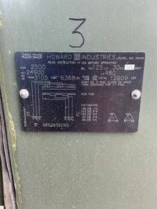 2500 KVA 24900 Delta Primary, 480 Delta Secondary, 3 phase, Padmount Transformer