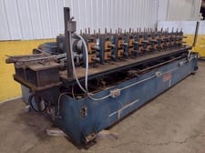 12 Stand, Ardcor/Roll Kraft #F-10, Adjustable Width Stud Rollformer, 2-2.5" spindle, 5.25" roll space, 14"