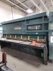 1/2" x 12' Cincinnati Hydraulic Power Squaring Shear, 144" L, 48" front operated power back gauge, 460 V.