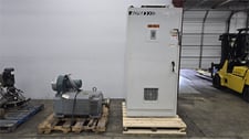 400 HP 3750 RPM General Electric, AC motor, Yaskawa AC drive A1000 w/ cabinet
