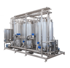 3-Tank CIP (Clean-In-Place) System, Automated Valving, Pumps & Heat Exchangers, 316/304 Stainless Steel