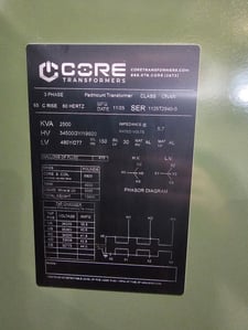 2500 KVA 34500GrdY/19920 Primary, 480Y/277 Secondary, PAD, proCORE(immediate shipment available)