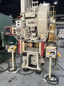 32 Ton, Minster #4SS, fixed base single point gap frame press, 3" stroke, 9.5"throat, 12" Shut Height, 1990