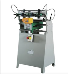 Omec #650M Manual Dovetailer, 1 HP, 16500 RPM, 20 box/hr, w/ anti-splinter, spare cutter, new