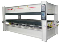 Italpresse #XL/10-38-16, PMBO Hydraulic Hot Press, 149" x 63" platens, 209 Ton, 15-3/4" stroke, 10 cyl, 4 HP