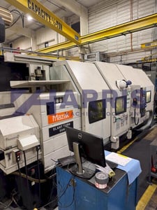 Mazak #Slant-Turn-50N, CNC lathe, Mazatrol 640T Control, 31.7" swing, 120" centers, 24" chuck, 3.5" bar, chip