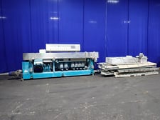 Ervin #DJ10456, Glass Edging/Mitering Machine, w/Conveyor & Coolant Pumps, 21 kW, 220 V, 2015