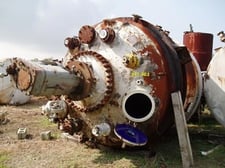 3000 gallon Dedietrich, vertical, glass lined, 100 psi, 500 Degrees , 96" dia., 5' length, #347-RE2