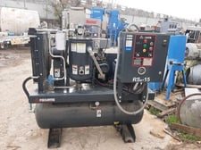 59 cfm, 125 psi, FS Curtis #RSB15, rotary screw air compressor, with refrigerated compressed air dryer